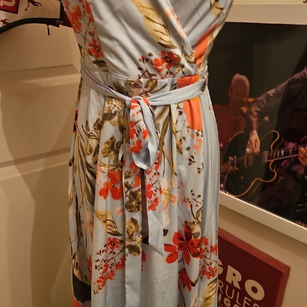 Lulu's Light Blue Floral Maxi Dress - Picture 3 of 9